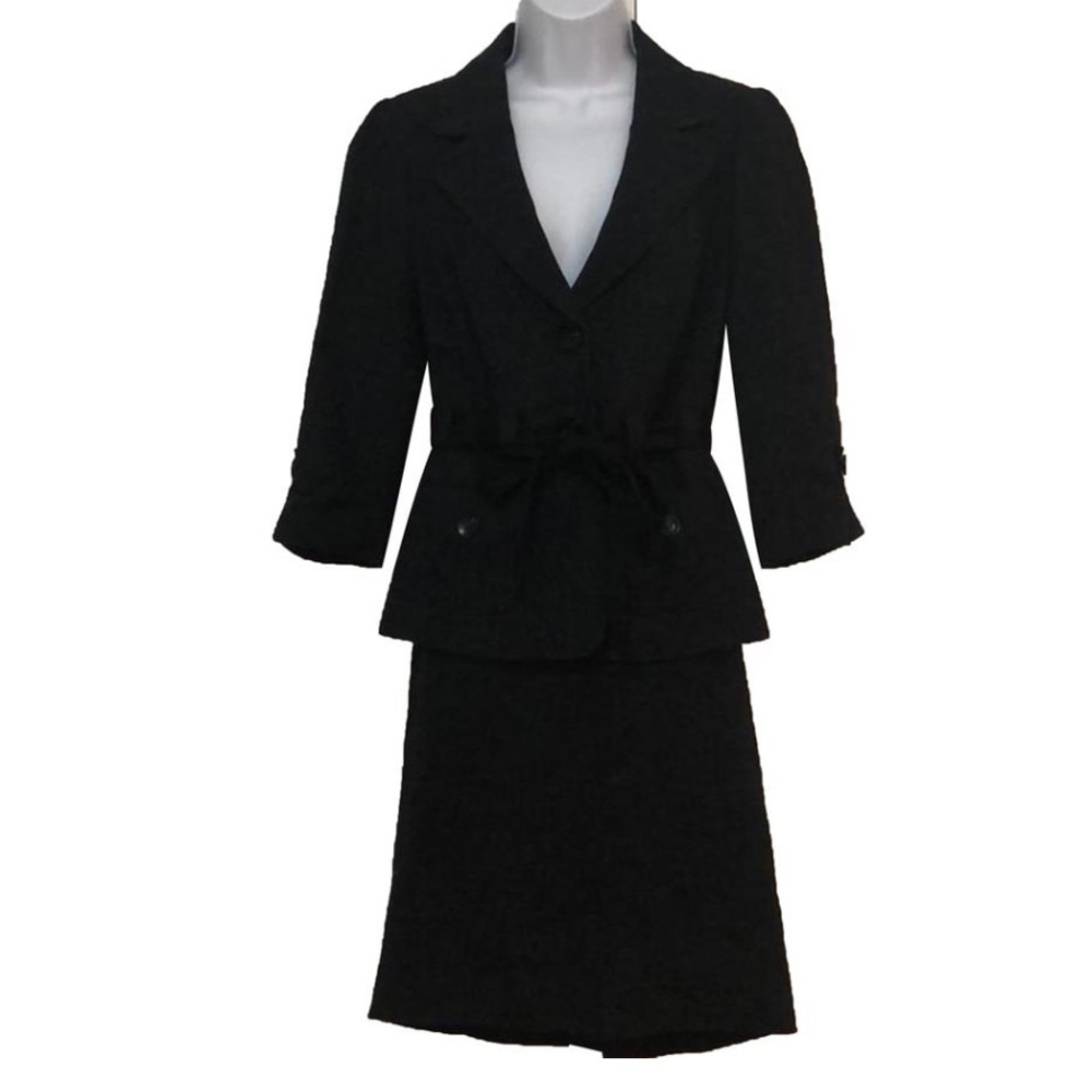 Classiques Entier Navy/Black Wool Skirt Suit